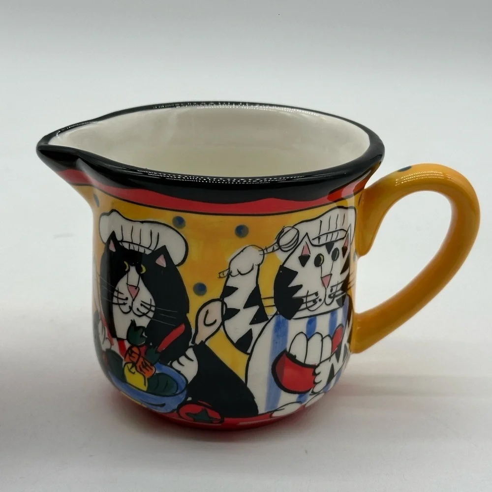 Catzilla by Candice‎ Reiter 3 Cat Chefs Creamer Pitcher 2002 Discontinued